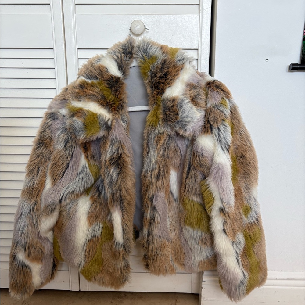 Multicolor Faux Fur Jacket